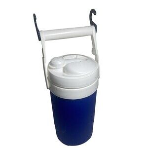 Igloo 1/2 Gallon Sport Hook Water Jug Beverage Cooler Blue 2 Quart  Flip Top Lid